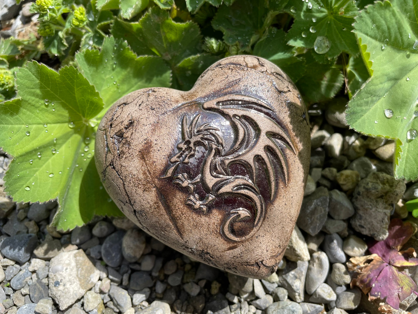 Deko Herz mit Drachen