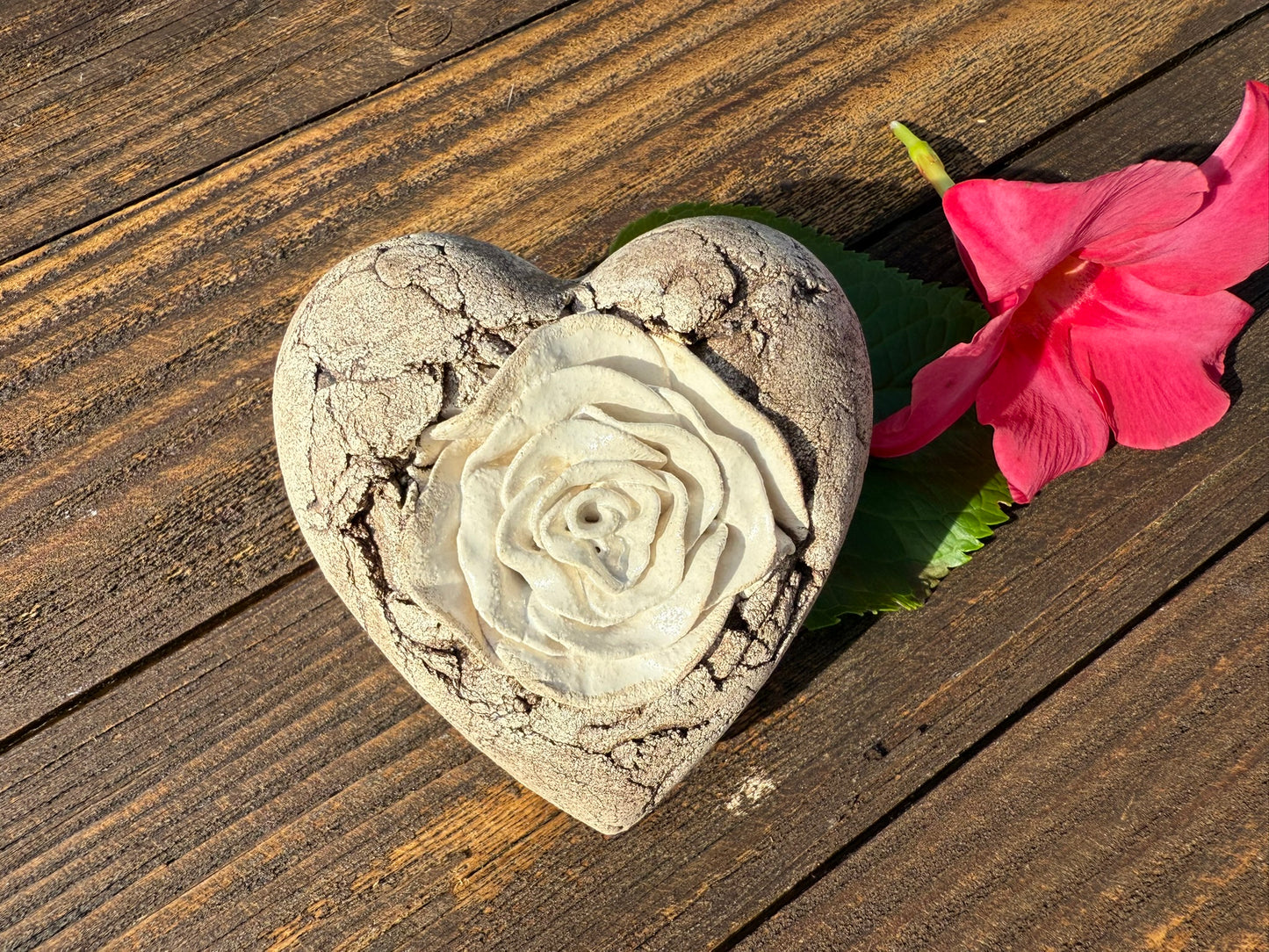 Deko Herz mit Rose
