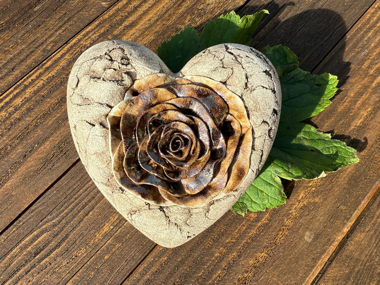 Deko Herz mit Rose