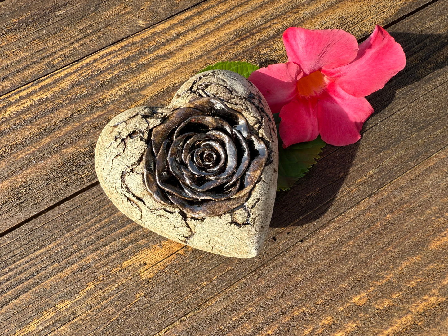 Deko Herz mit Rose