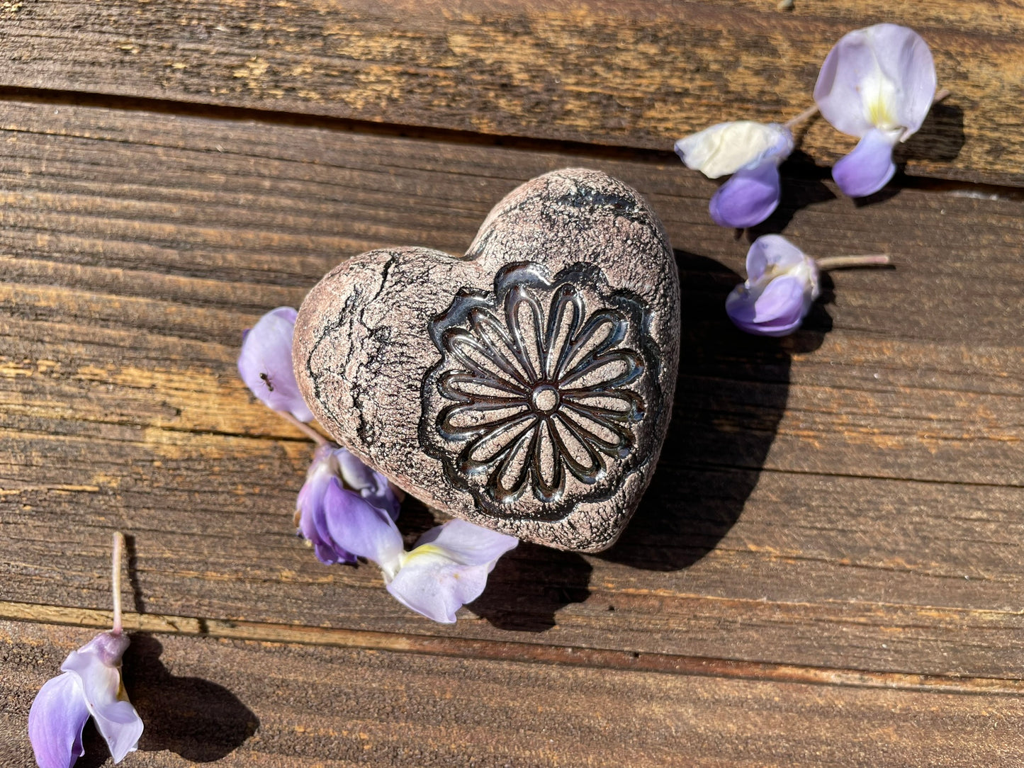 Deko Herz mit Blume Aster