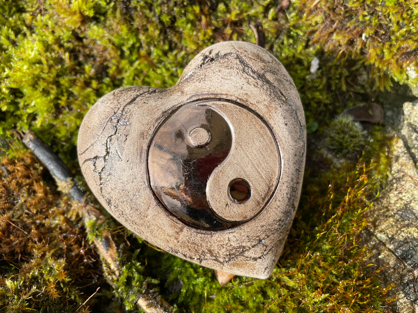 Deko Herz mit Yin & Yang