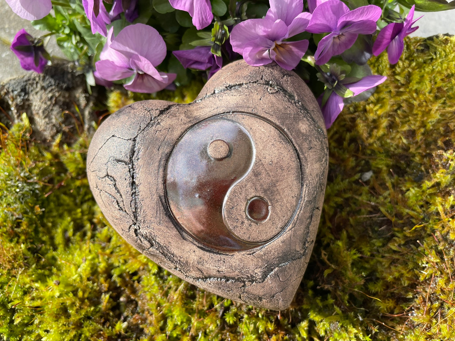 Deko Herz mit Yin & Yang