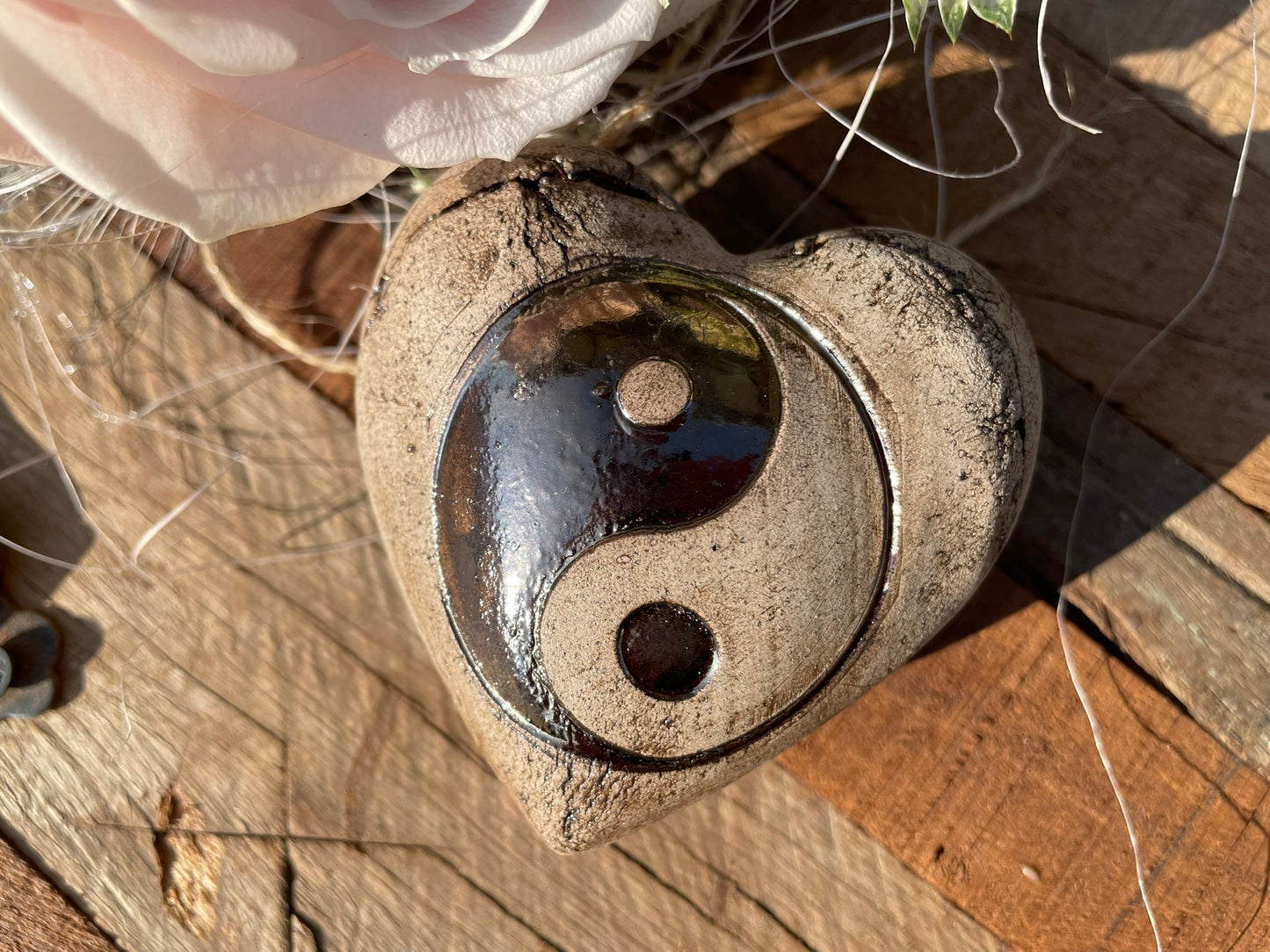 Deko Herz mit Yin & Yang
