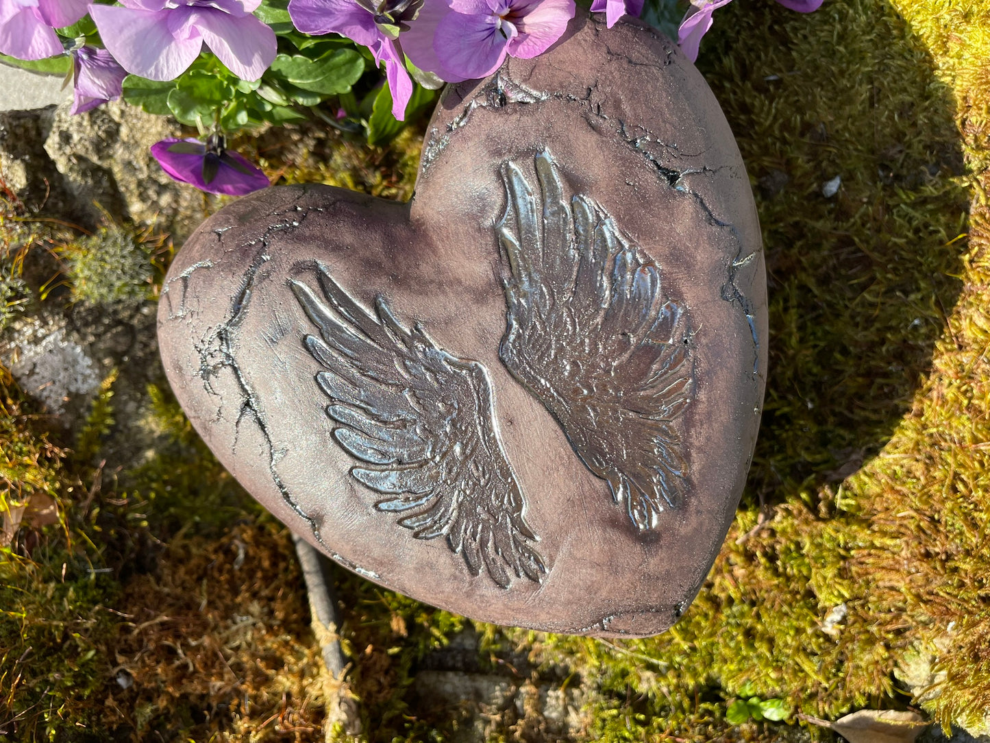 Deko Herz mit grossen Engelsflügel