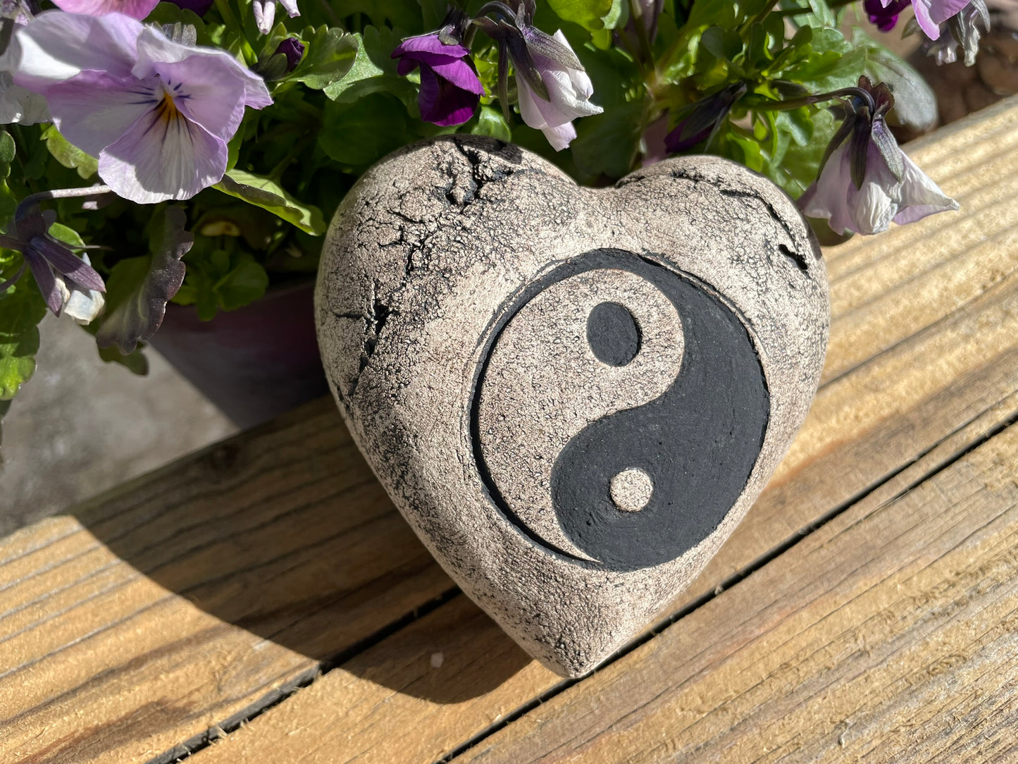 Deko Herz mit Yin & Yang