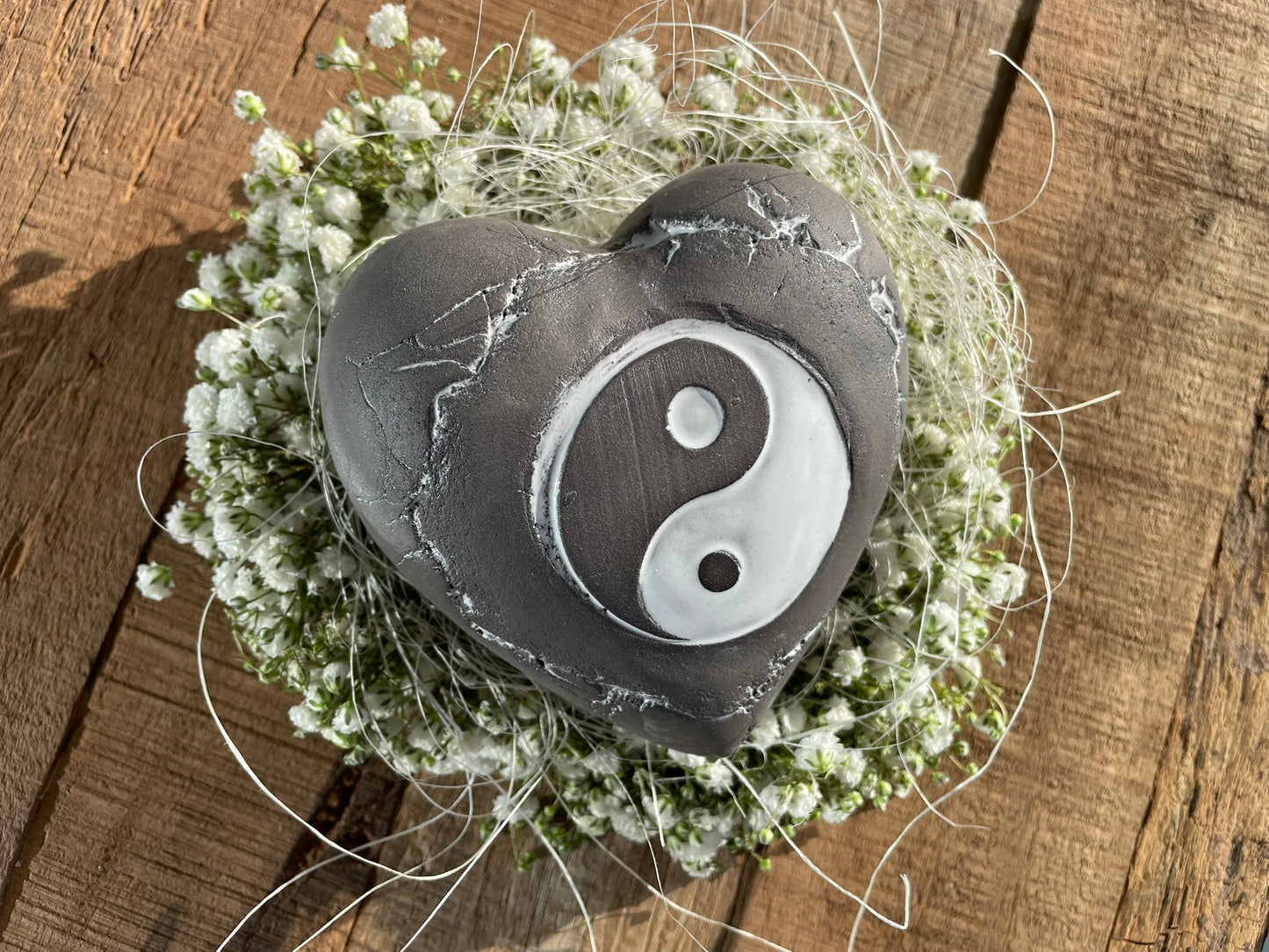 Deko Herz mit Yin & Yang