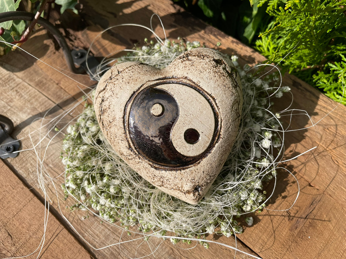 Deko Herz mit Yin & Yang