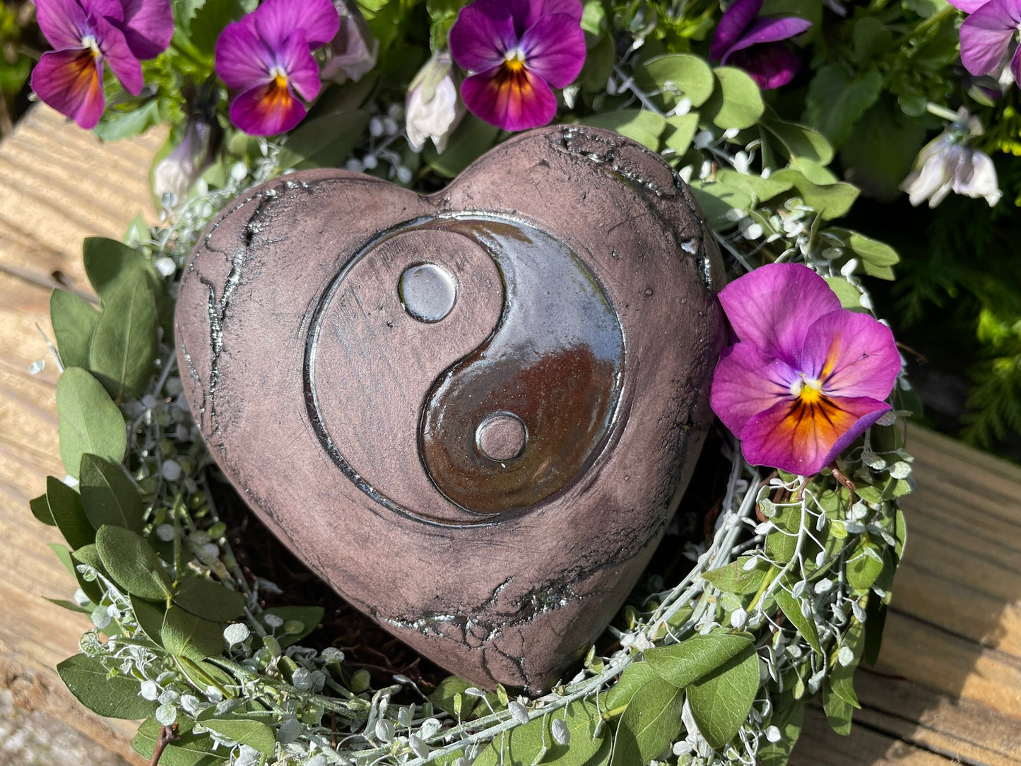 Deko Herz mit Yin & Yang