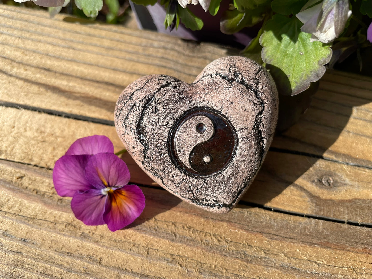 Deko Herz mit Yin & Yang