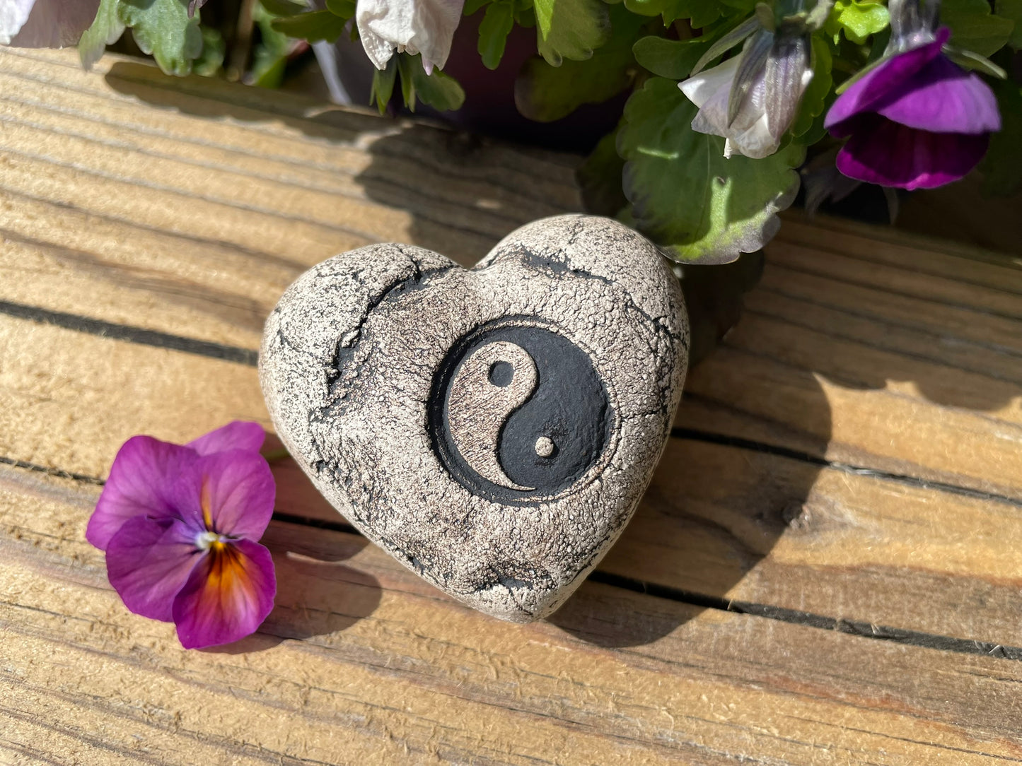 Deko Herz mit Yin & Yang