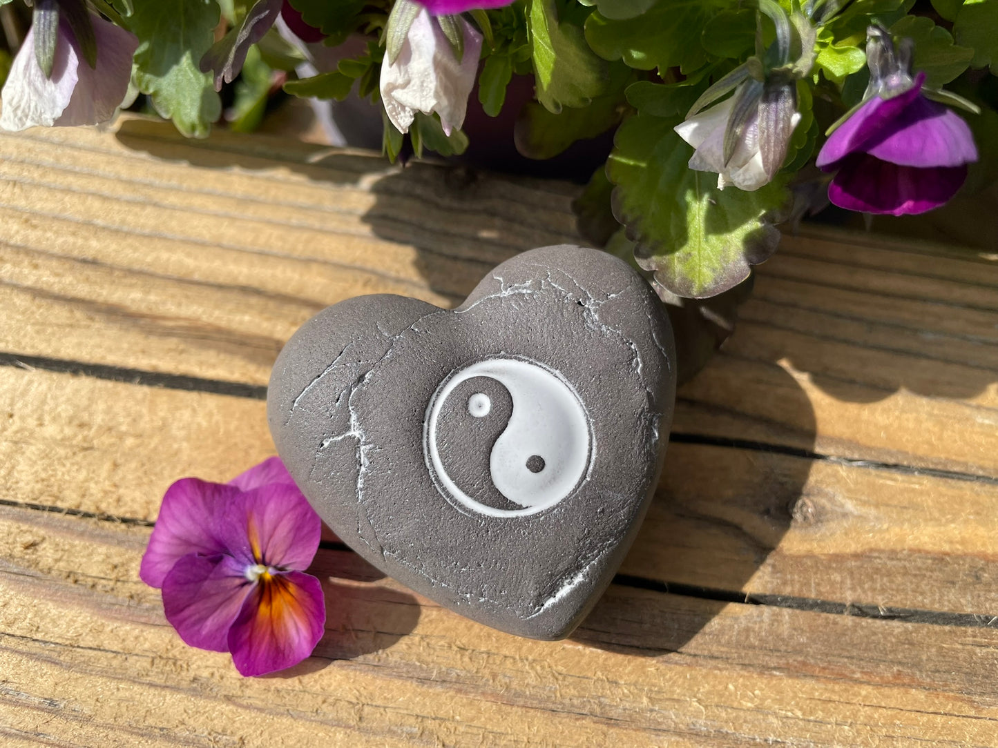Deko Herz mit Yin & Yang