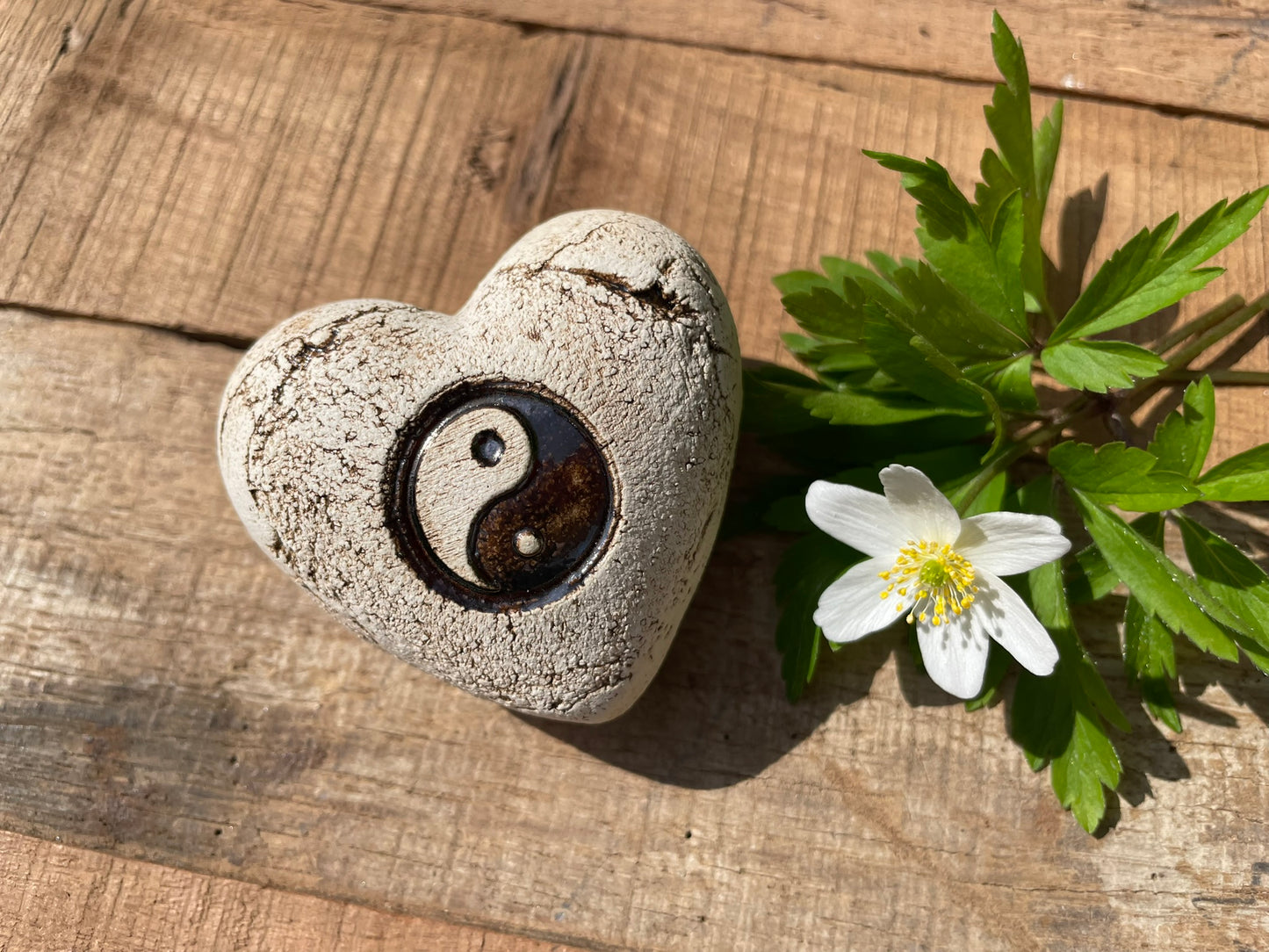 Deko Herz mit Yin & Yang