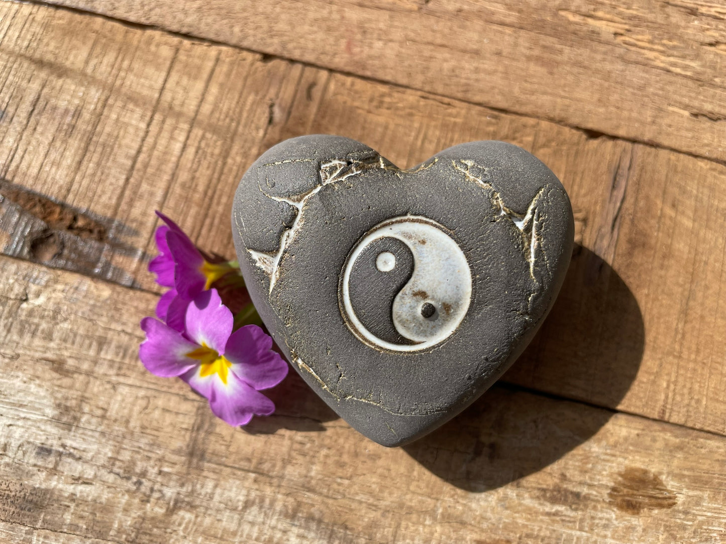 Deko Herz mit Yin & Yang