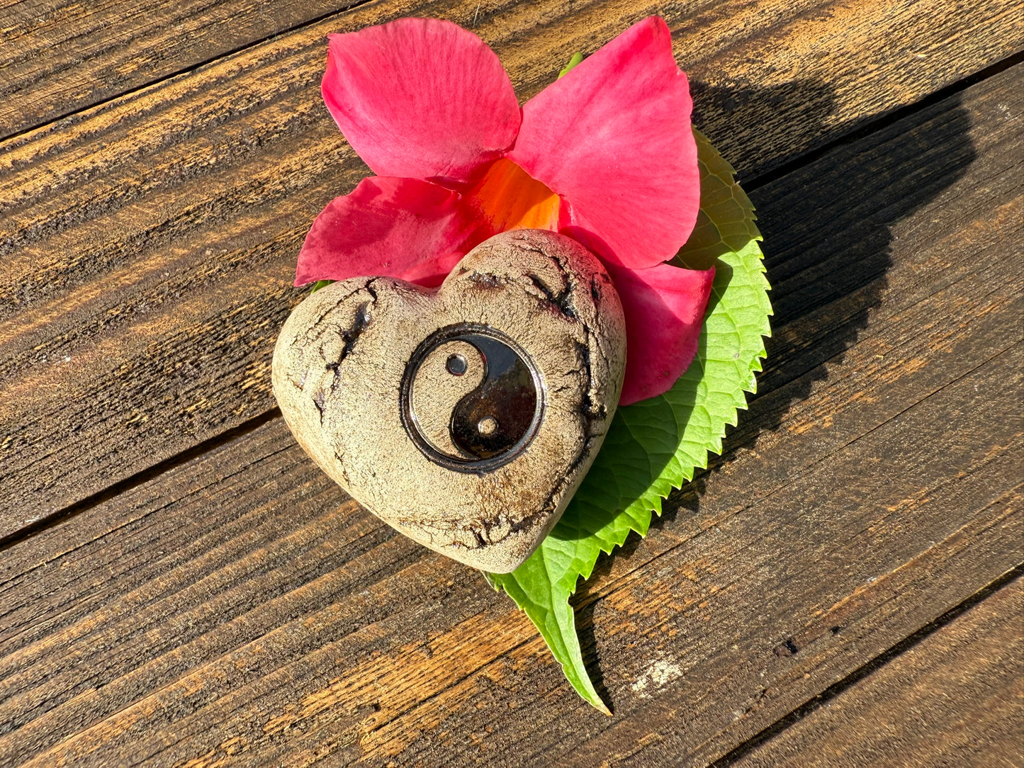 Deko Herz mit Yin & Yang
