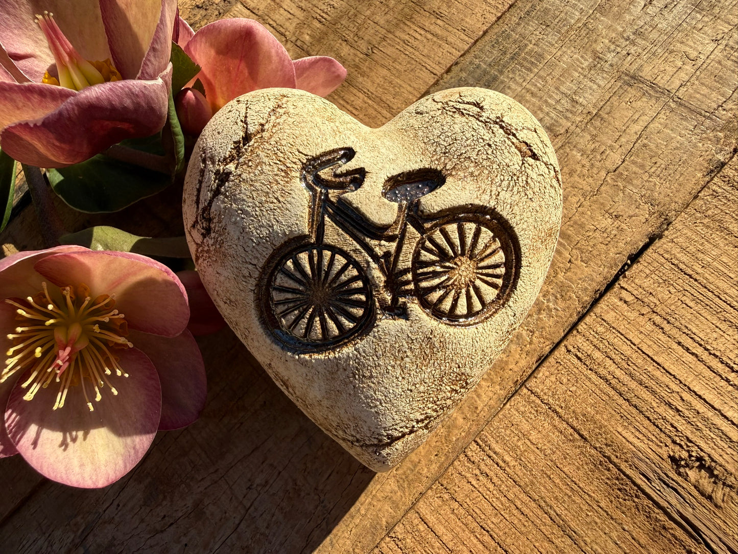 Deko Herz mit Fahrrad