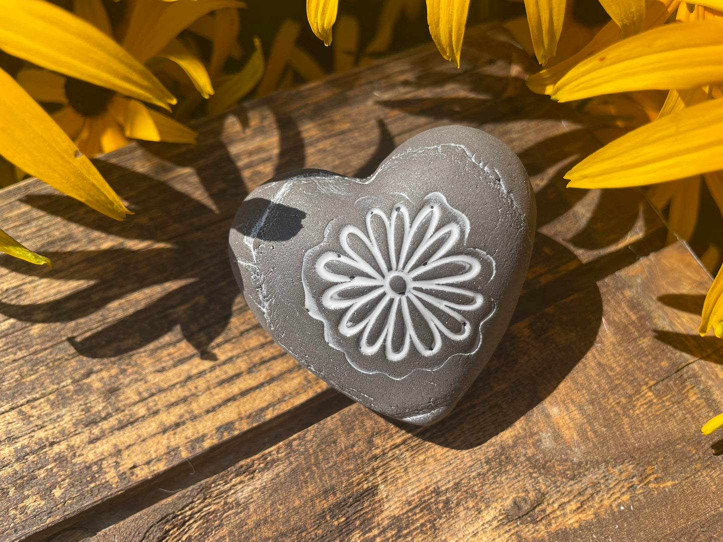 Deko Herz mit Blume Aster