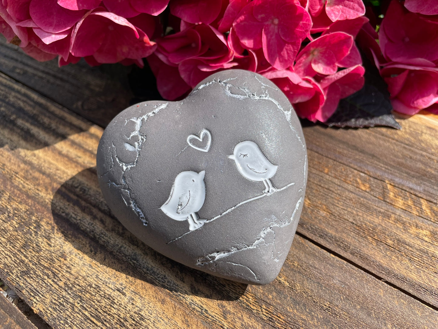 Deko Herz mit verliebtem Vogelpaar