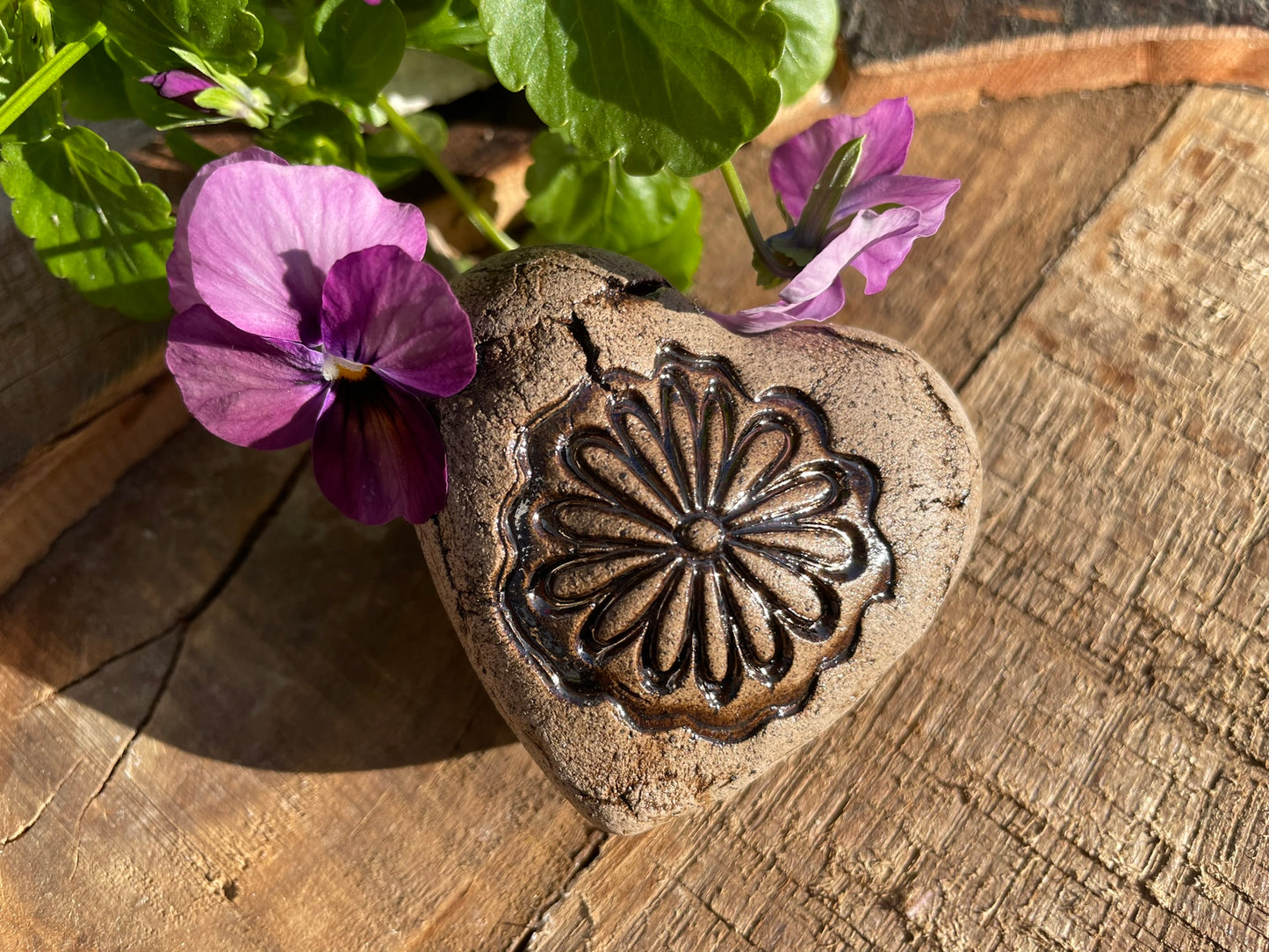 Deko Herz mit Blume Aster