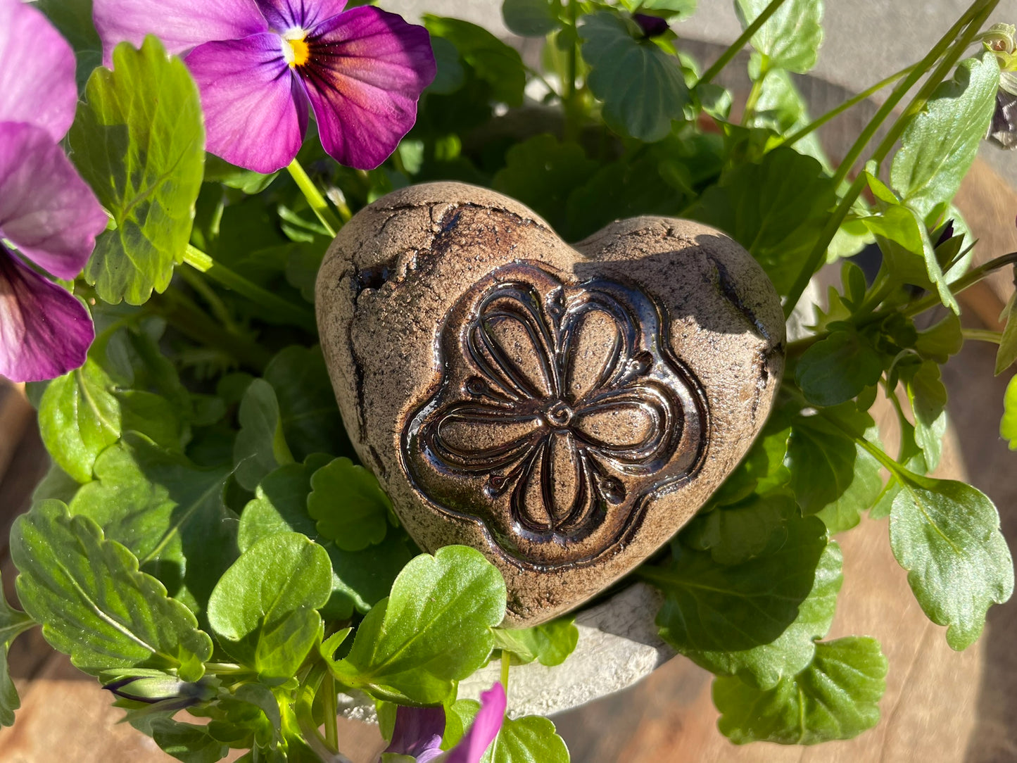 Deko Herz mit Blume Iris