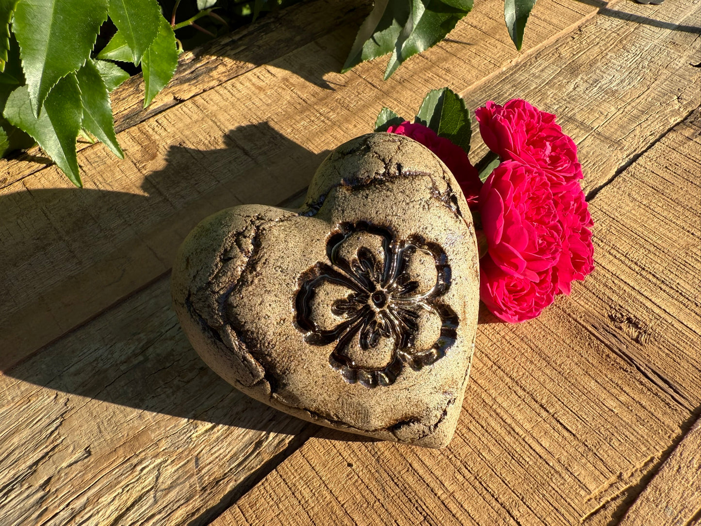 Deko Herz mit Blume Hibiskus