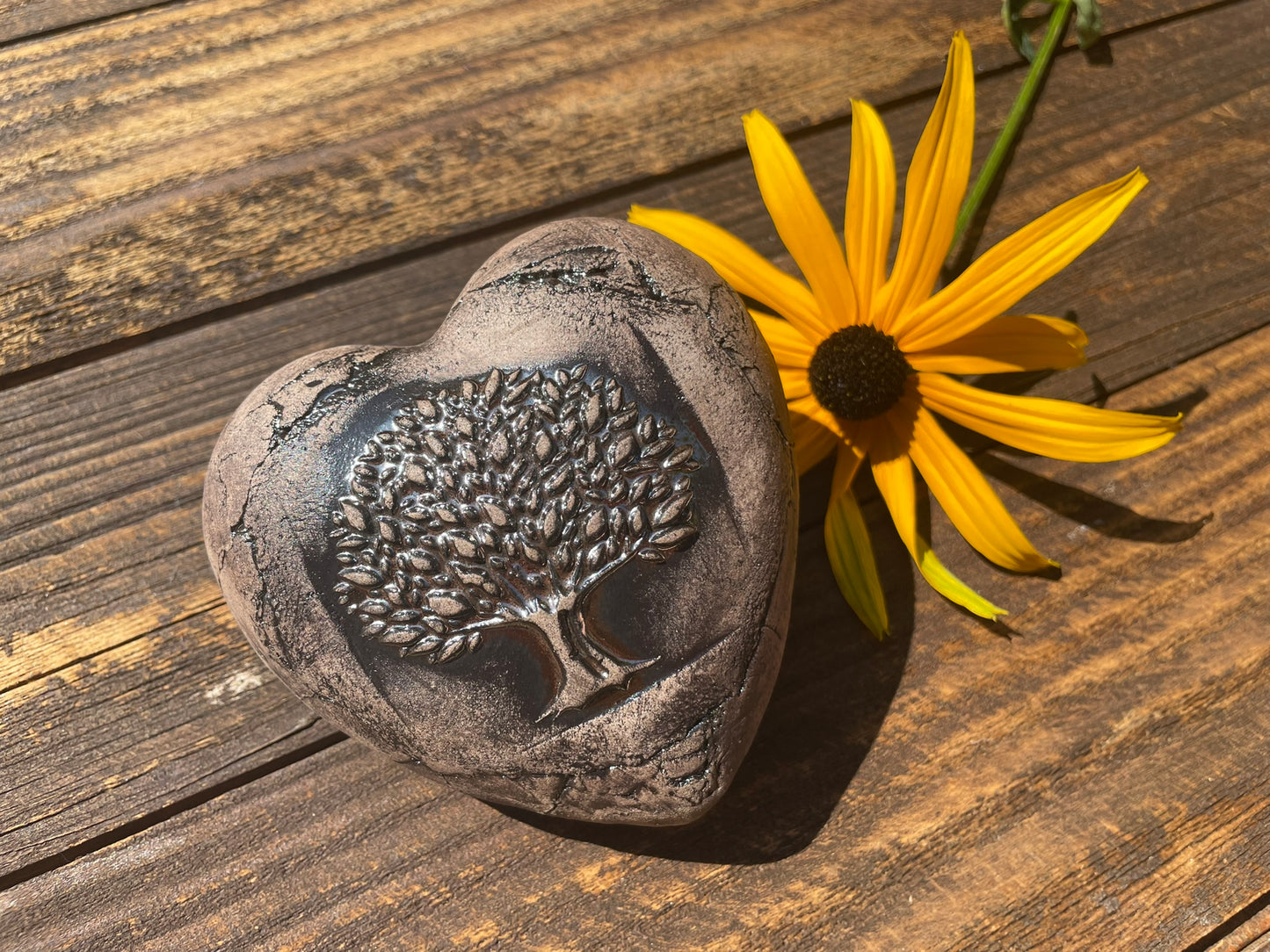 Deko Herz mit Lebensbaum rund