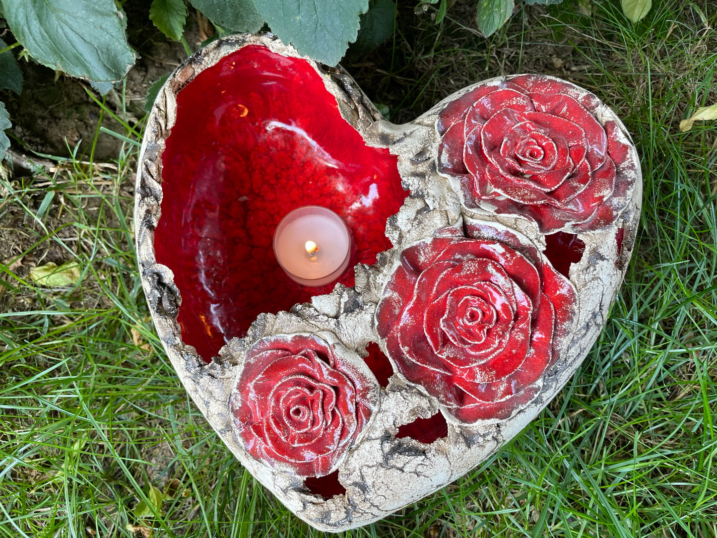 Herz Licht mit Rosen