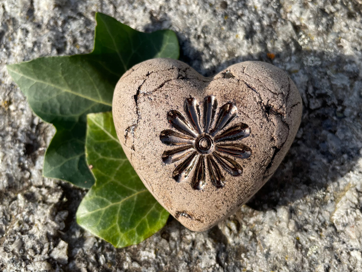 Deko Herz mit Blume Margerite