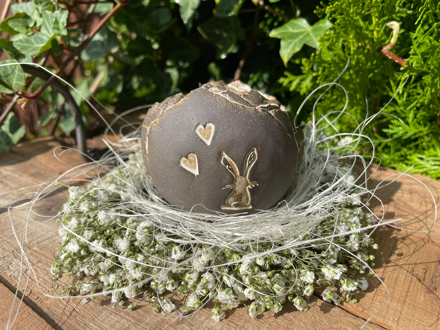 Kugel Licht Ø 8 cm mit Osterhase