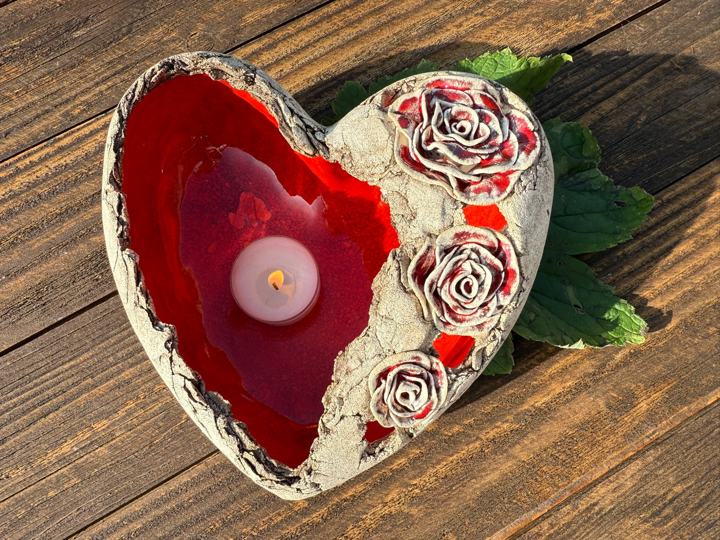 Herz Licht mit Rosen