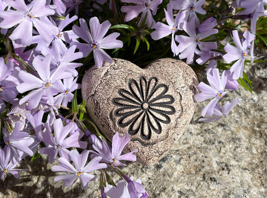 Deko Herz mit Blume Aster