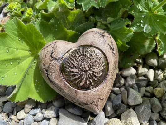 Deko Herz mit Blume Seerose
