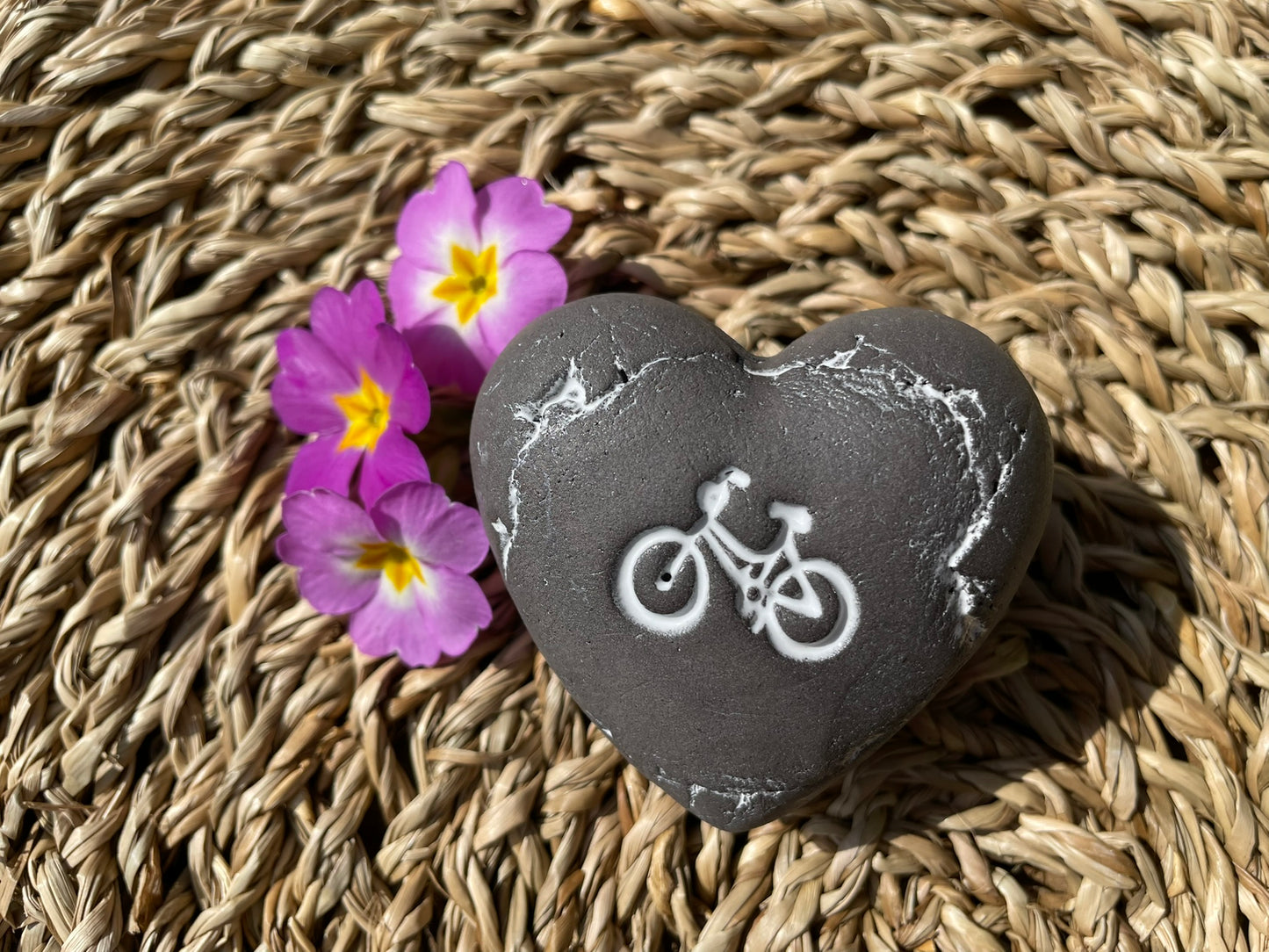 Deko Herz mit Fahrrad