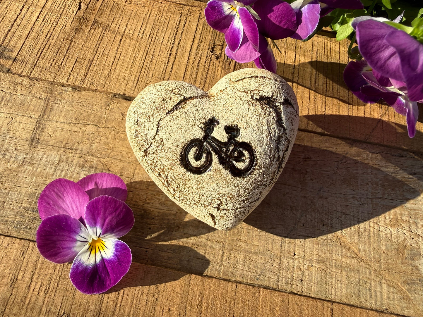 Deko Herz mit Fahrrad