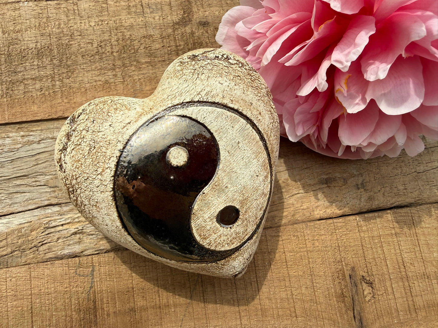 Deko Herz mit Yin & Yang