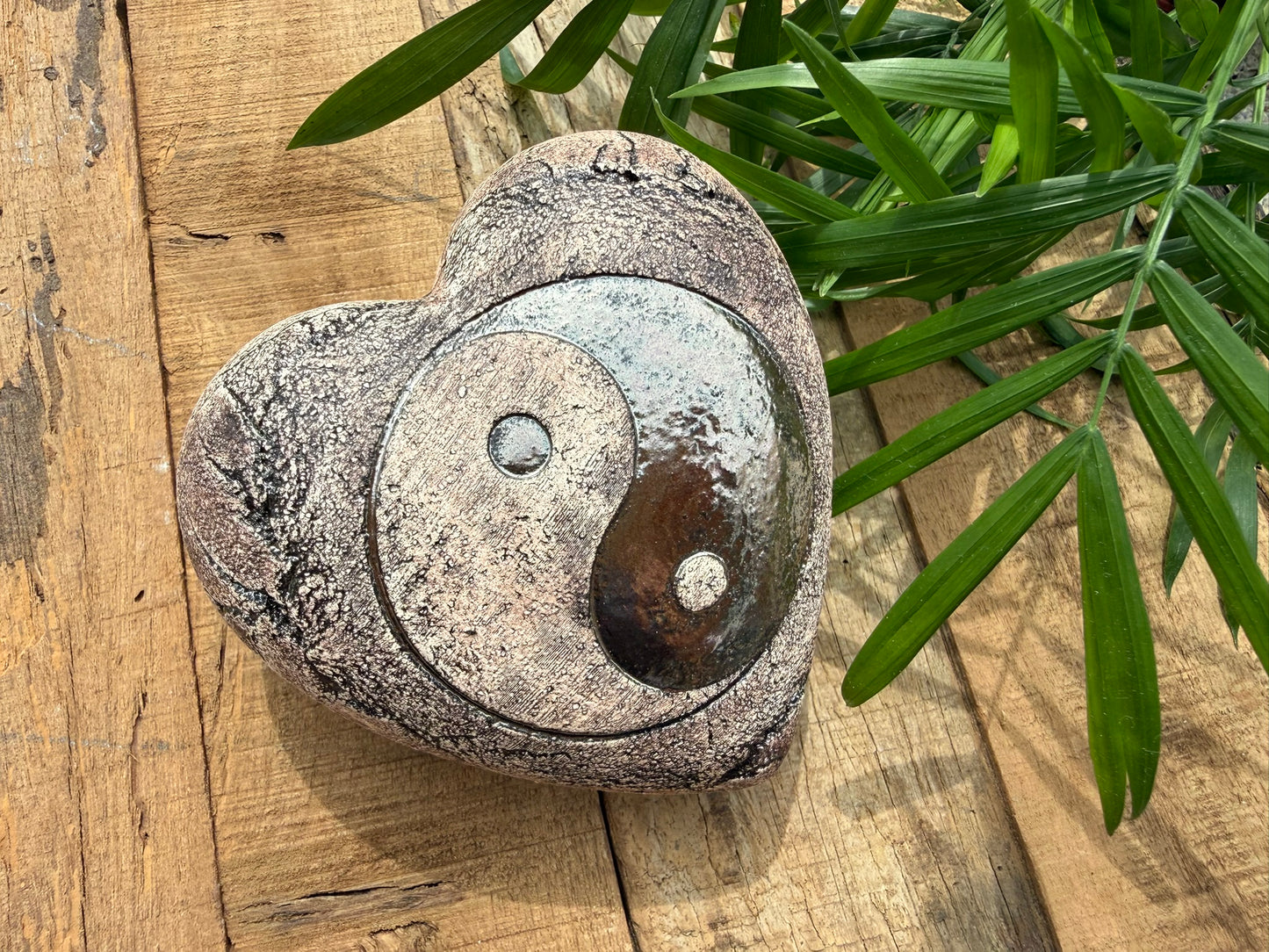 Deko Herz mit Yin & Yang