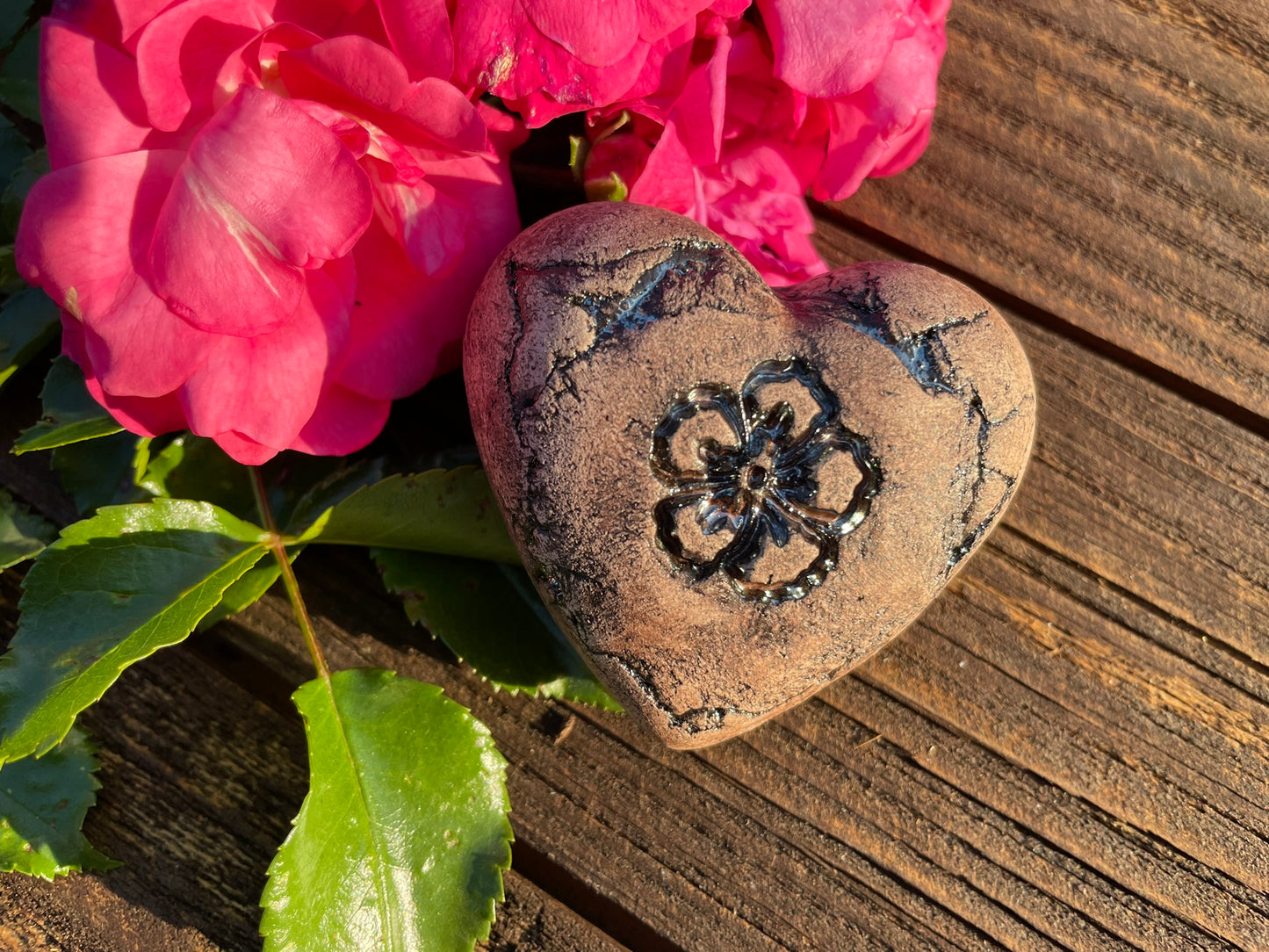Deko Herz mit Blume Hibiskus