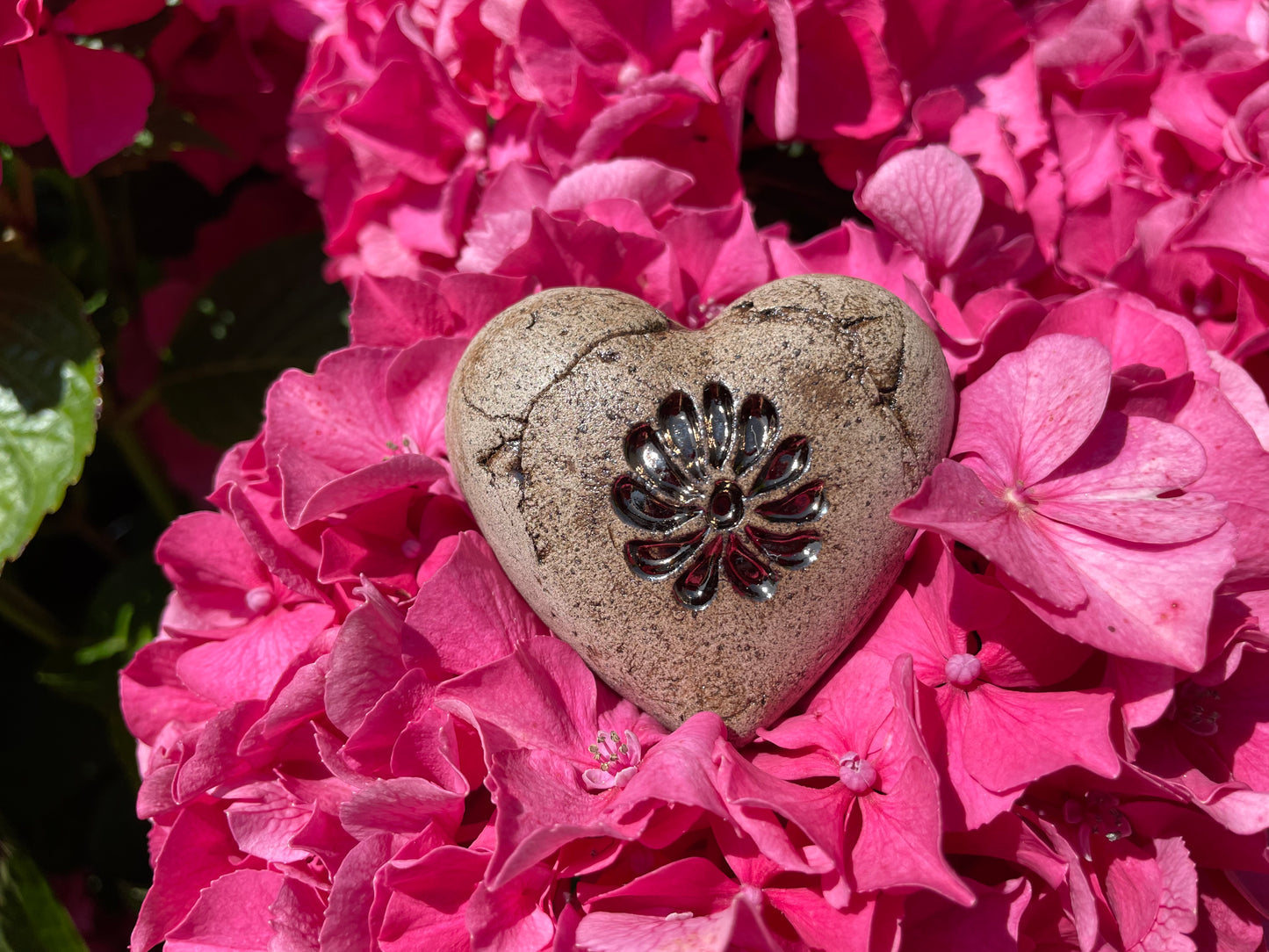 Deko Herz mit Blume Seerose