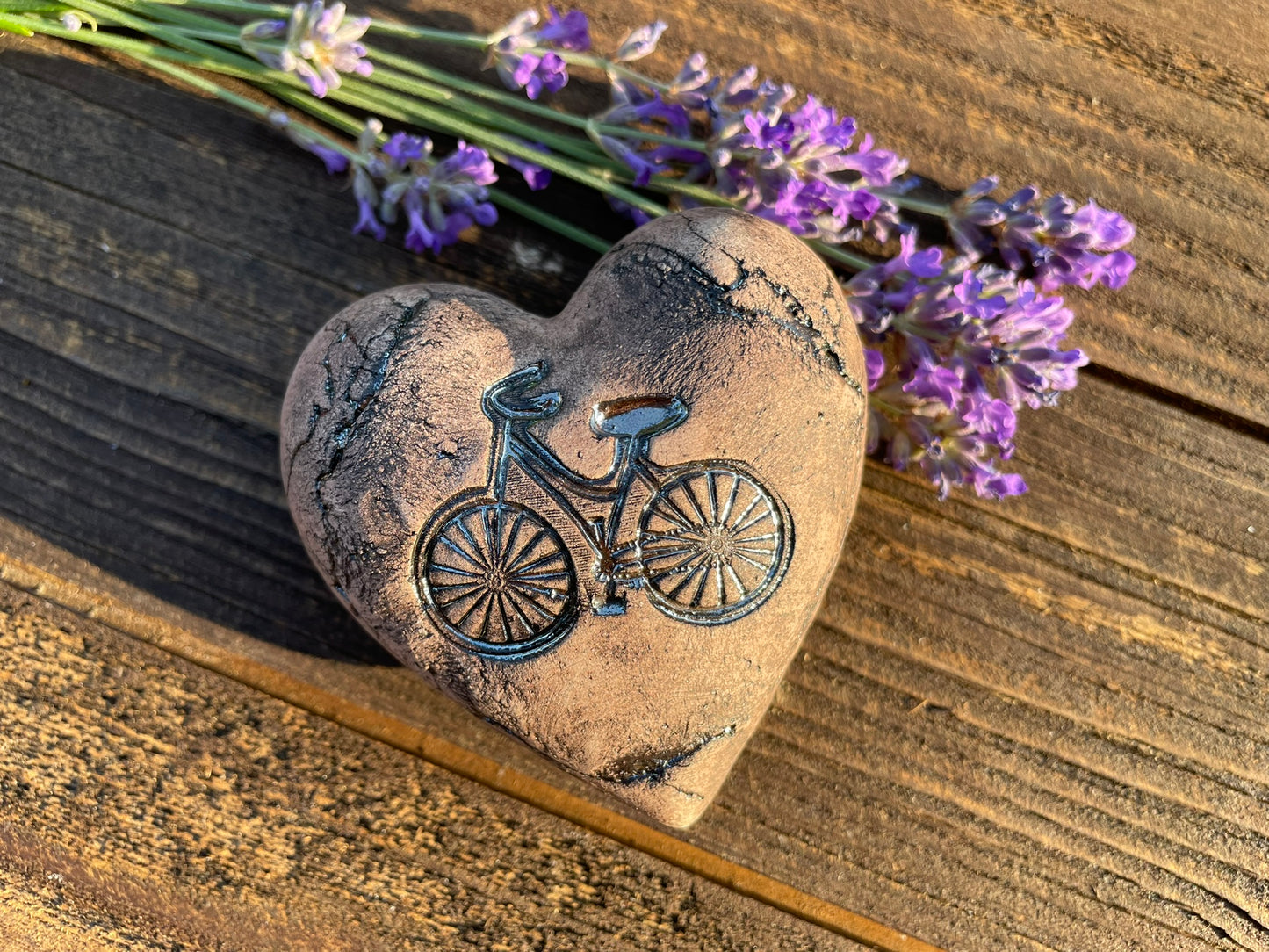 Deko Herz mit Fahrrad