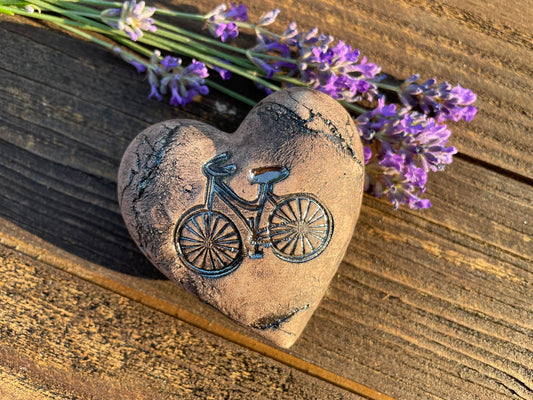 Deko Herz mit Fahrrad