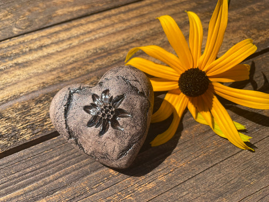 Deko Herz mit Blume Edelweiss