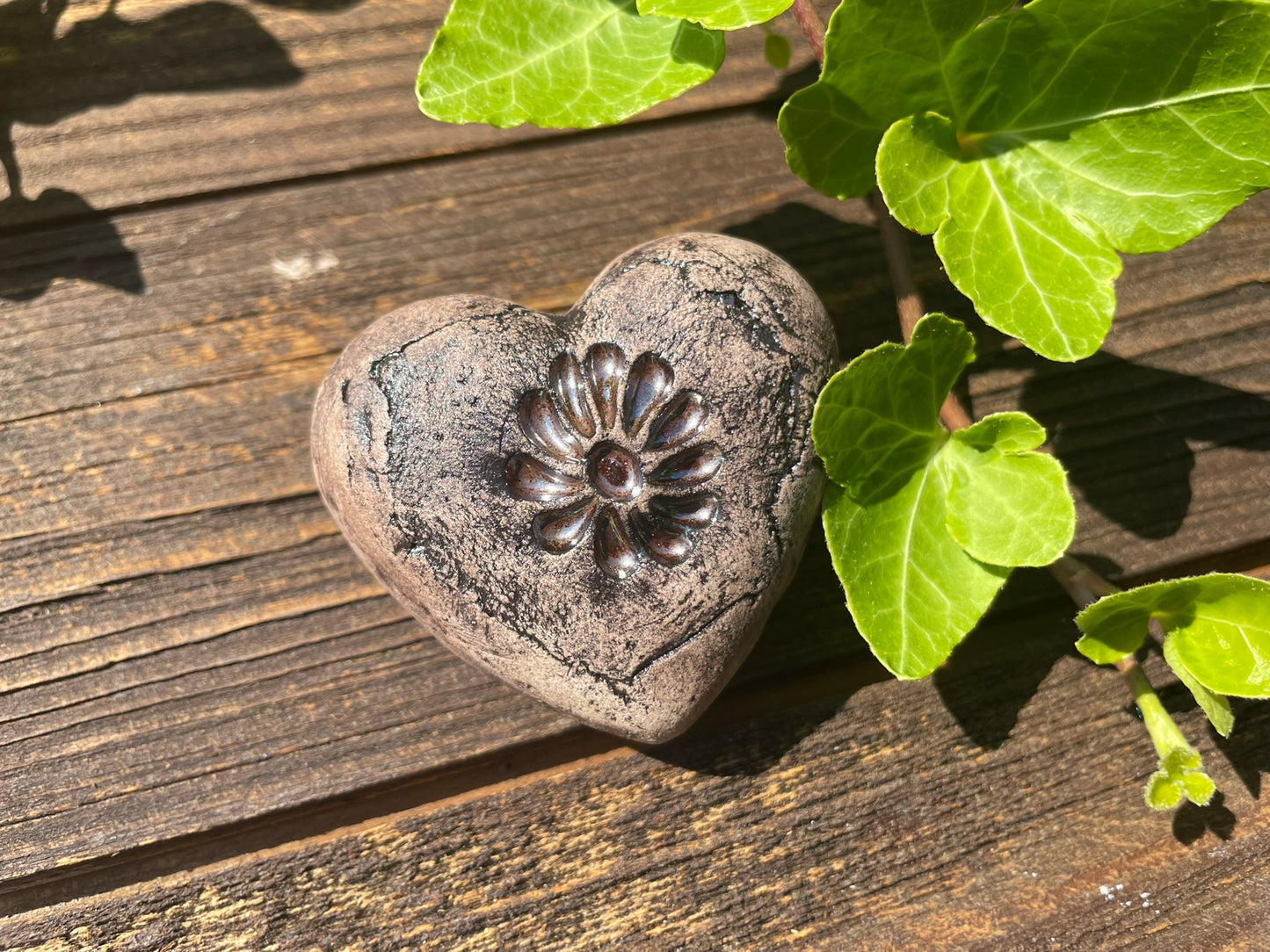 Deko Herz mit Blume Seerose