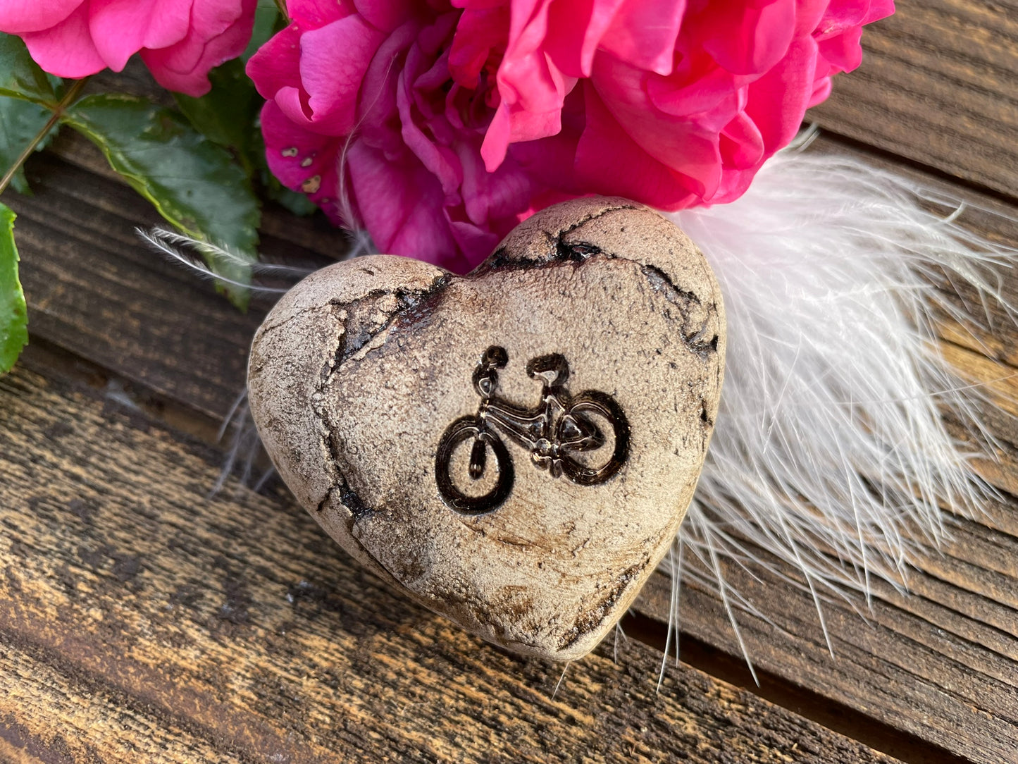 Deko Herz mit Fahrrad