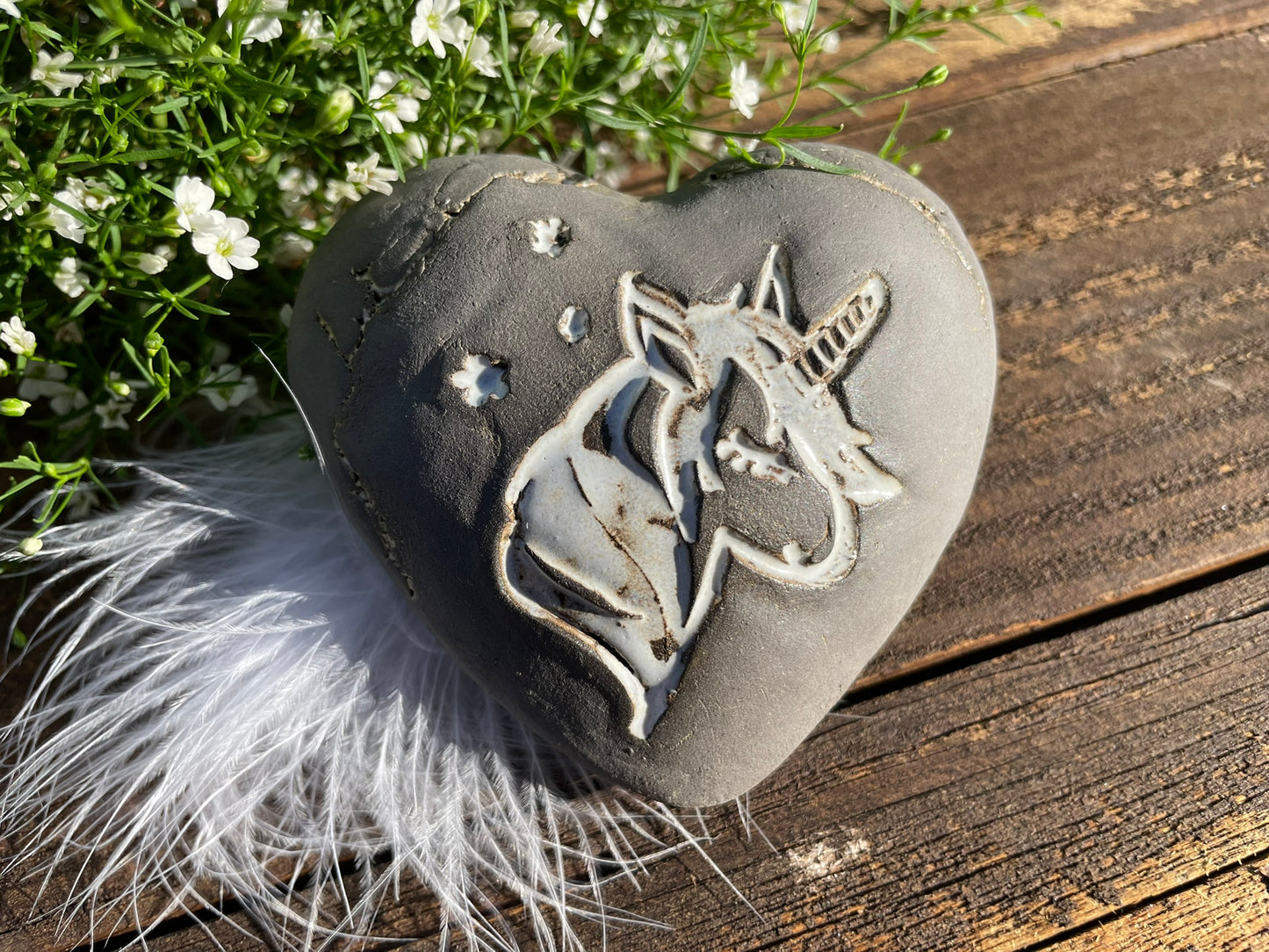 Deko Herz mit Einhorn