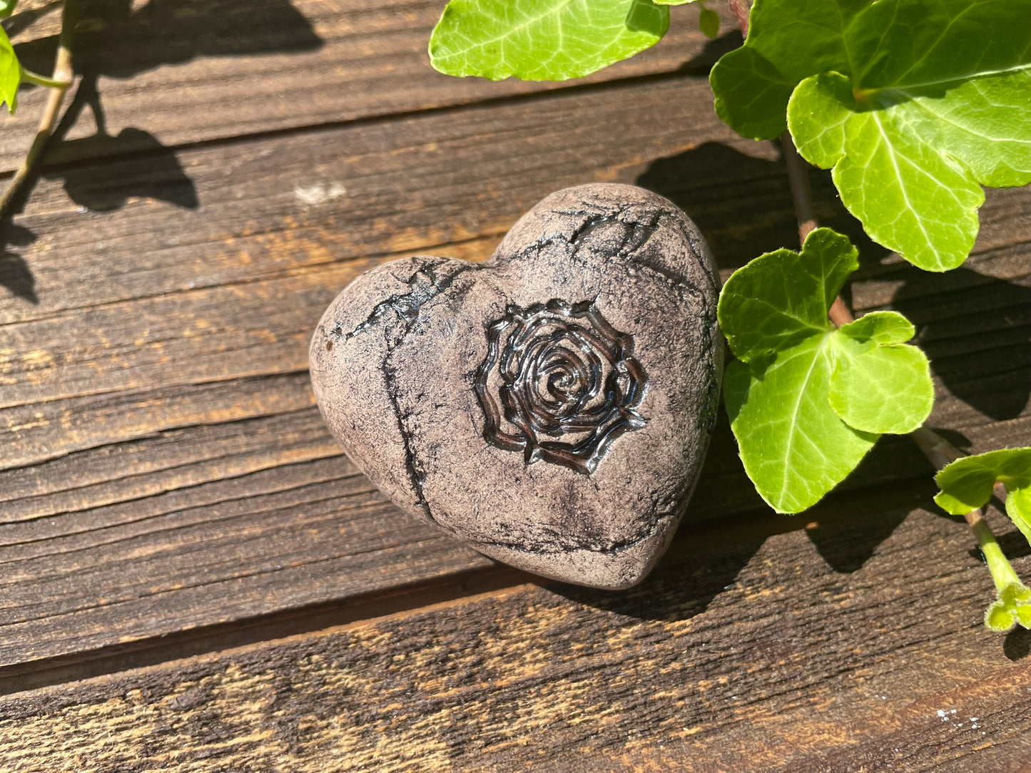 Deko Herz mit Blume Rose