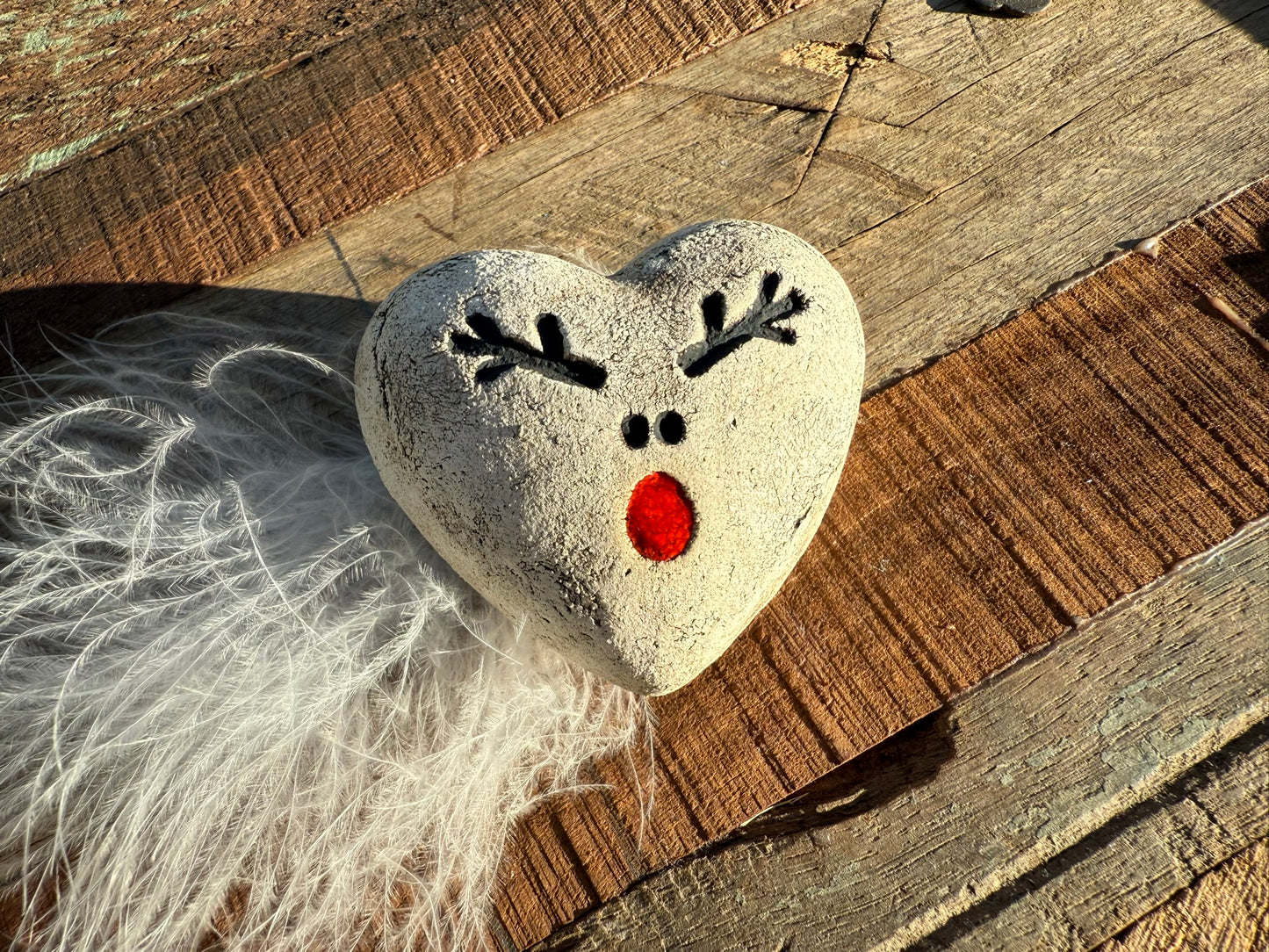 Deko Herz mit Renntier Rudolph
