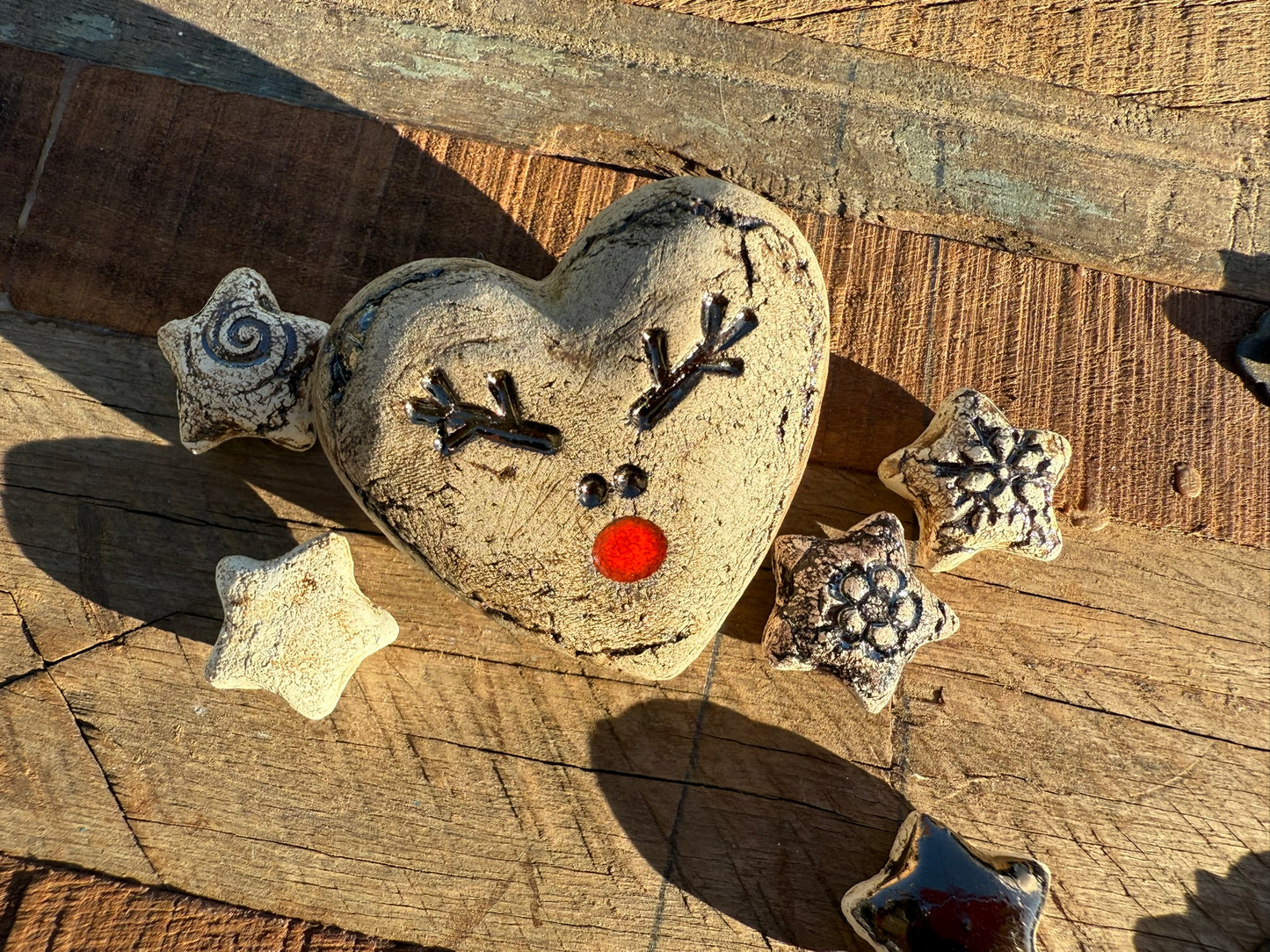 Deko Herz mit Renntier Rudolph