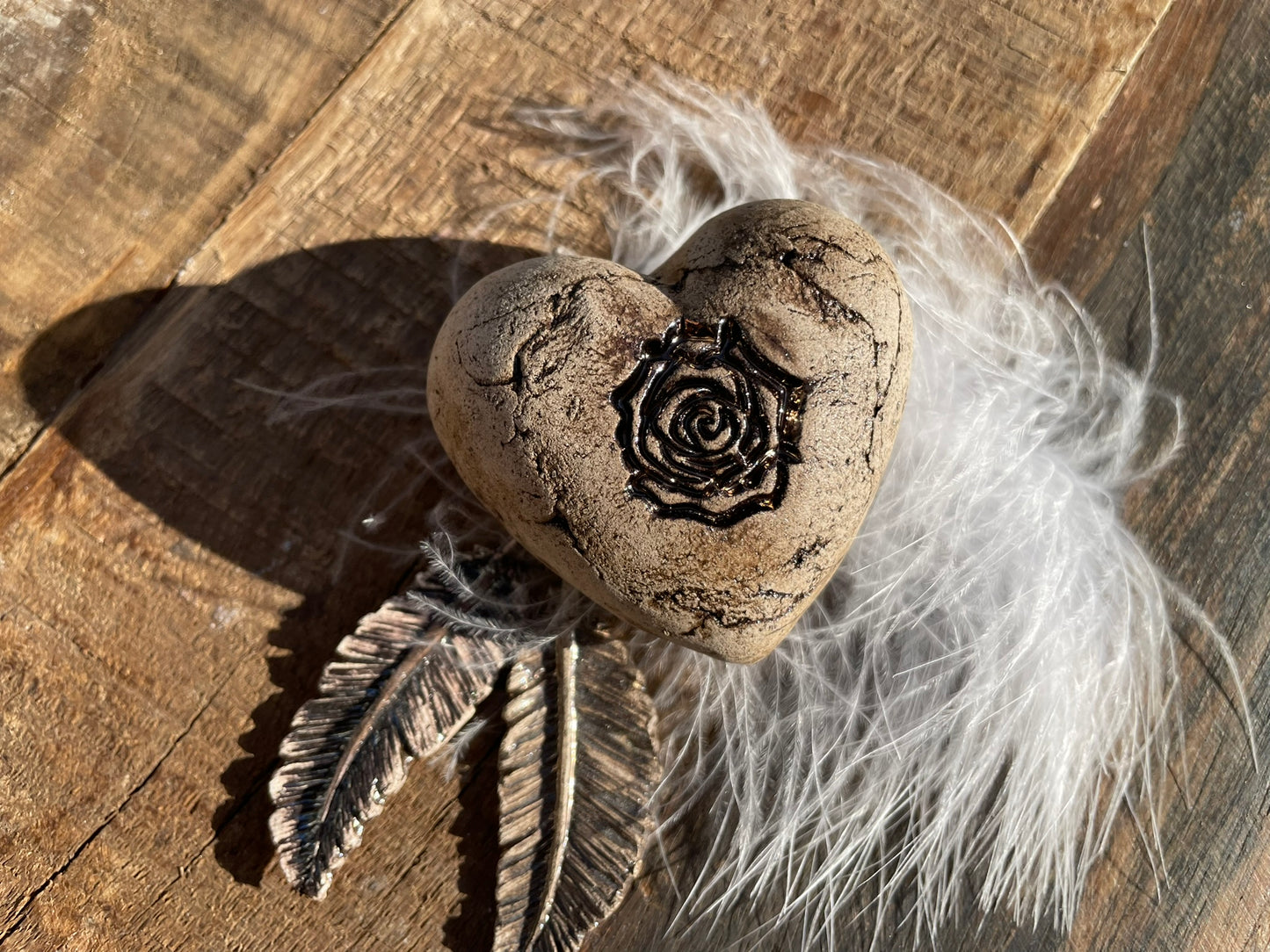 Deko Herz mit Blume Rose