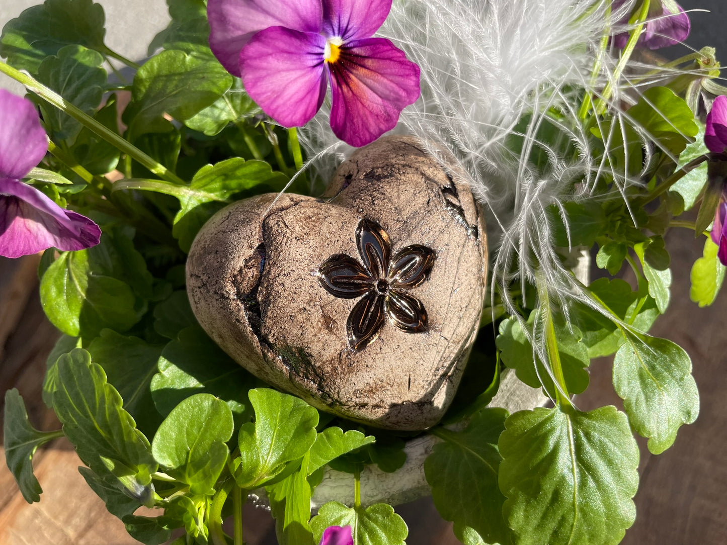 Deko Herz mit Blume Frühlingsstern