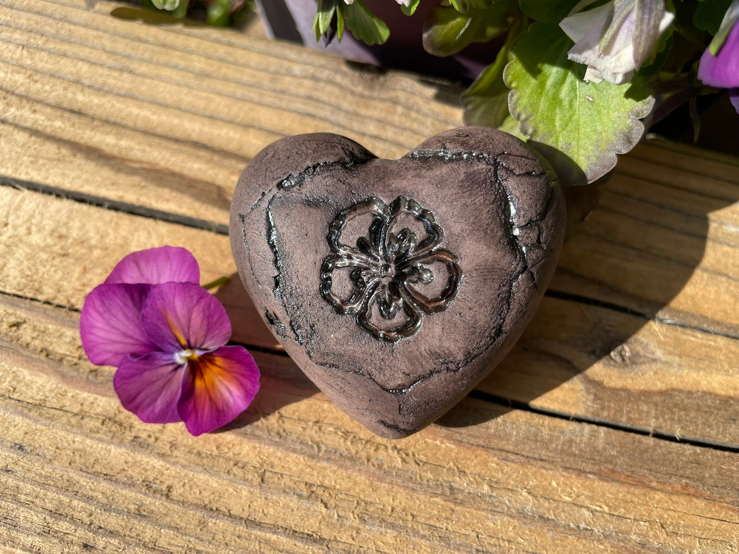 Deko Herz mit Blume Hibiskus